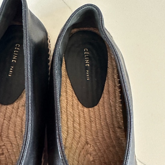 AUTH Celine Leather Espadrilles Black Sz 40 - Picture 7 of 7